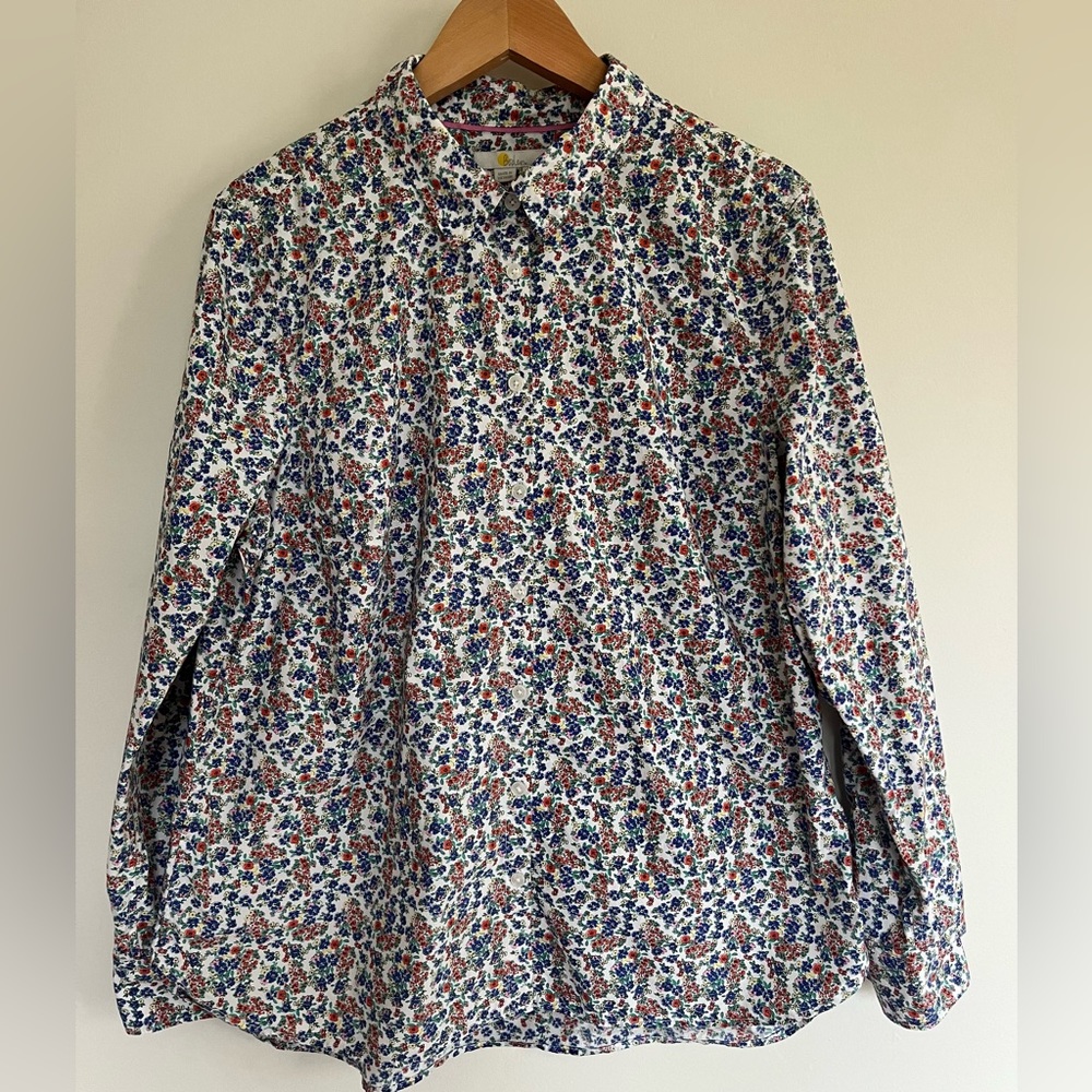 Boden Women’s Floral button down shirt Size 14